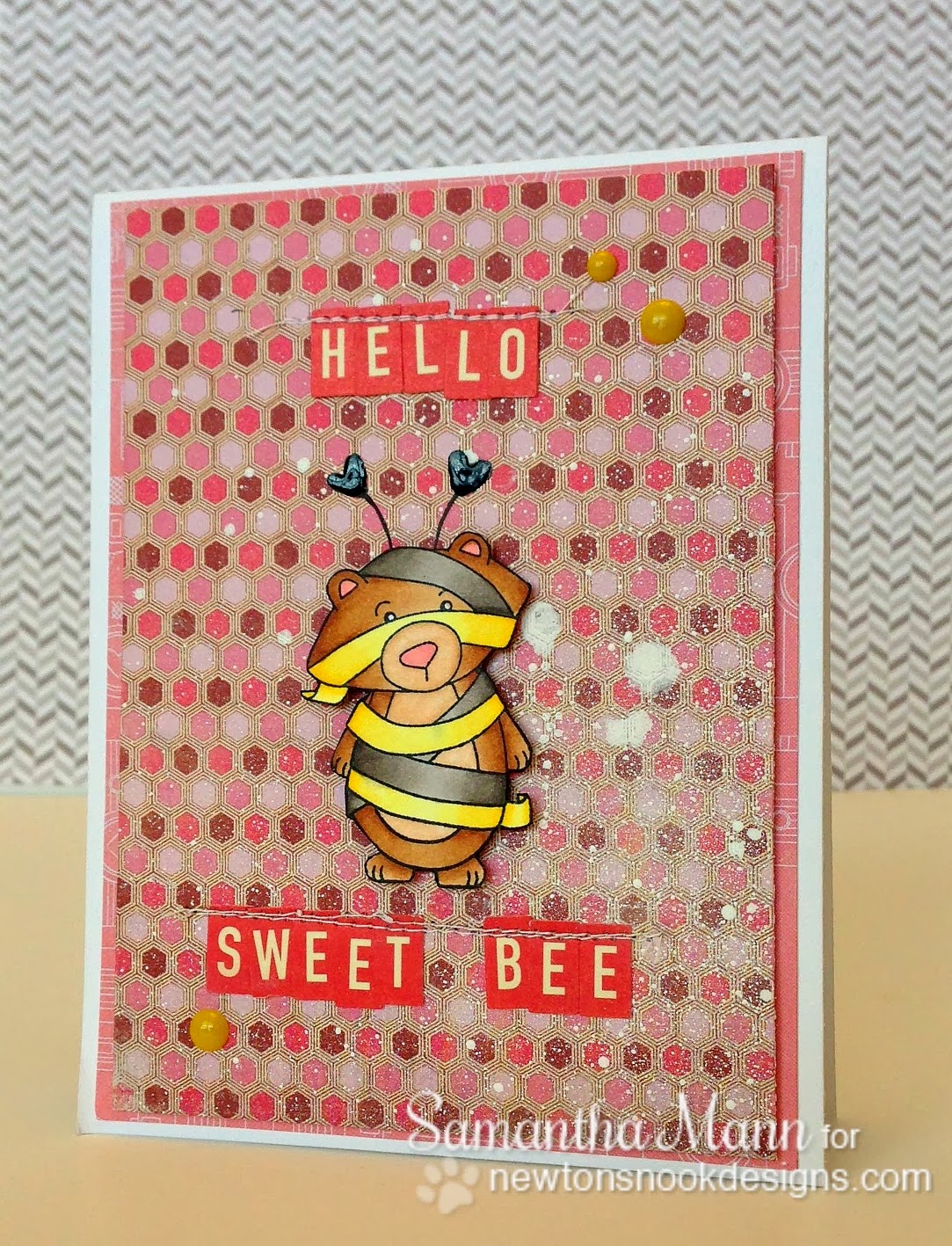 Bee Card using Boo Crew Stamp set by Samantha Mann for Newton's Nook Designs