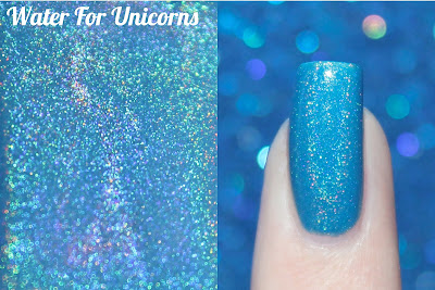 Comparison of Blue holographic nail polishes from Enchanted Polish