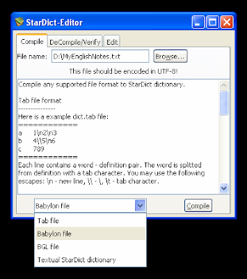 Siripong's English Blog: Custom dictionary with stardict in babylon format