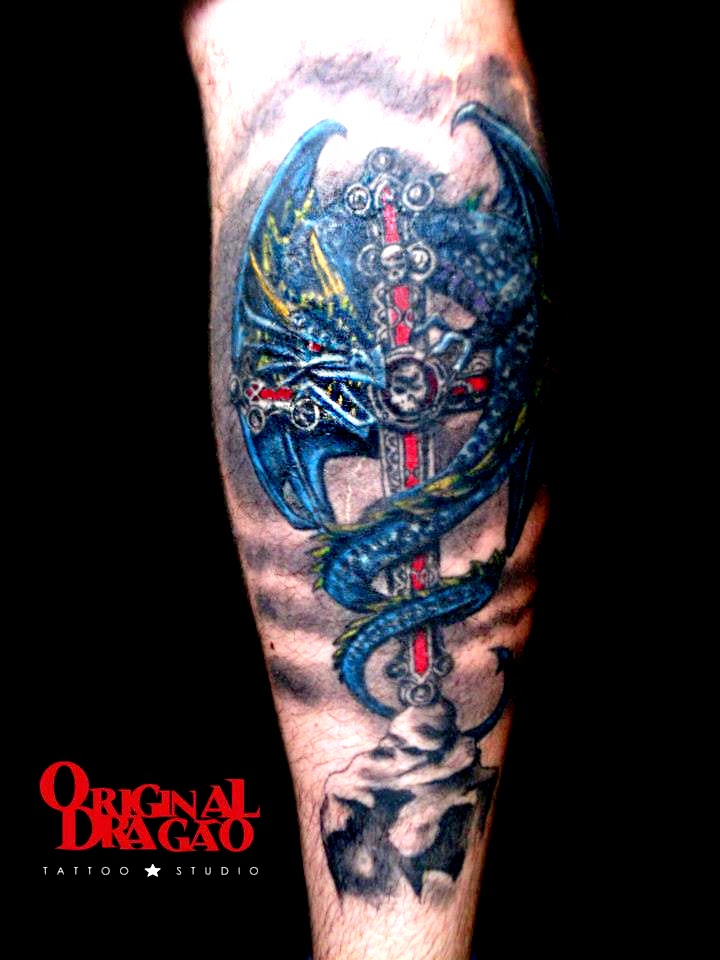 Dragão Medieval Original Dragão Tattoo studio