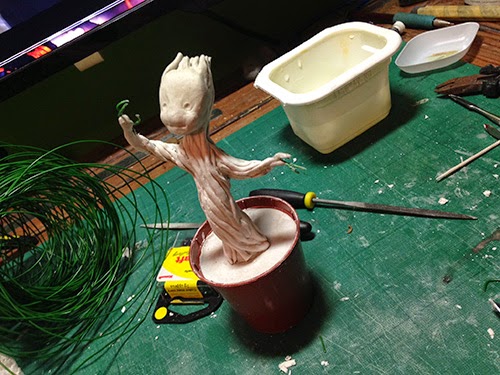 Groot sculpt Groot in progress
