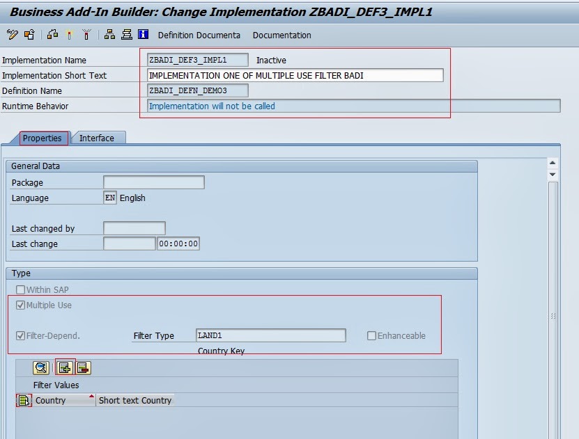 Classic BADI with Multiple Use (Multiple Implementation) with Filter