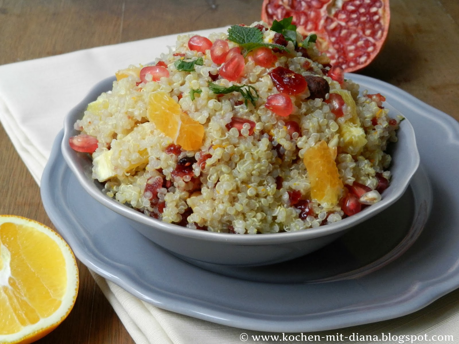 Quinoa salad with cranberries and oranges Cooking with Diana