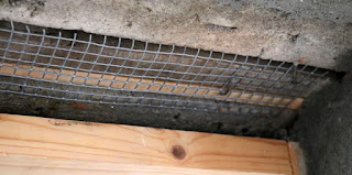 Some of the chicken house mesh in the lintel Some of the chicken house mesh in the lintel