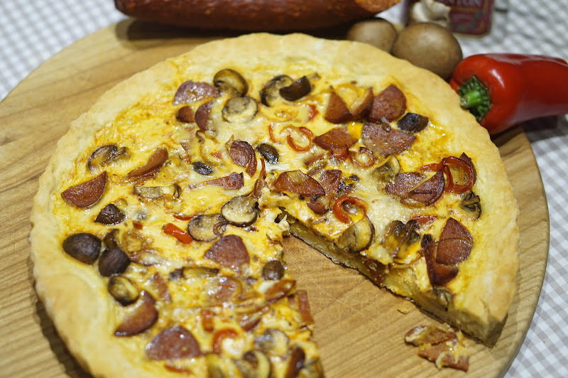 Chorizo-Paprika-Quiche mit Champignons | Mann in der Küche | food blog ...