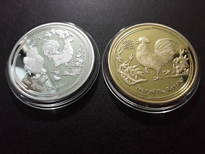 Tiền xu Úc và Đài Loan mạ vàng bạc hình con gà các loại sỉ và lẻ 1