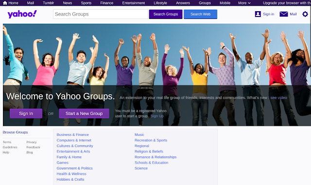 Yahoo Groups Main Page