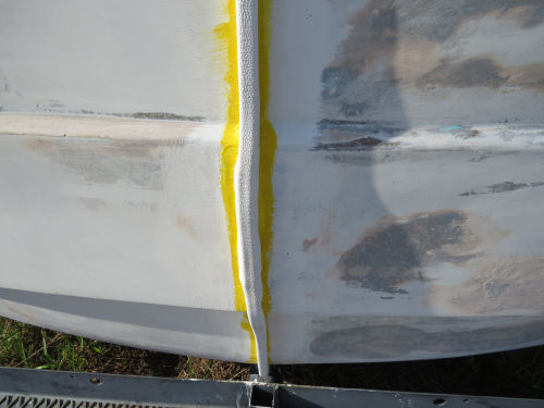 section of Trim Loc over a repaired seam