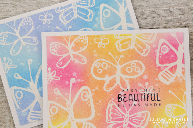 Dual Embossing and Distress Inking Everything Beautiful Card by Juliana Michaels featuring Bella Blvd Illustrated Faith Fly Free Stamp Set and Ranger Distress Inks