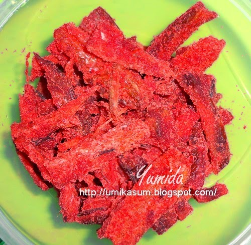 Ikan lumek salai kering merah pedas manis produk Pulau Bruit Sarawak, gambar dan harga ikan lumek kering merah, cara beli tempah order ikan lumek kering merah pedas manis, cara membuat memasak ikan lumek salai, resepi ikan lumek kering merah pedas manis