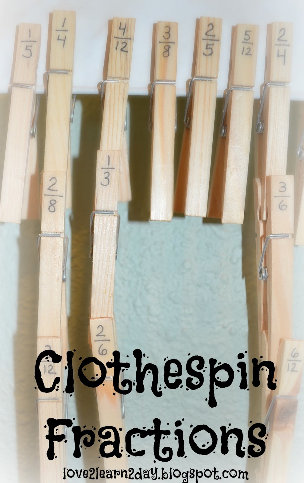 Love2learn2day clothespin fractions
