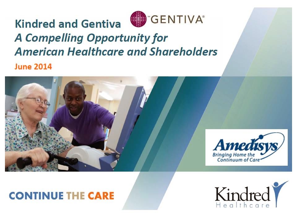 Generic Hospice: Will Kindred Be Deterred by Gentiva-Amedisys Combination?
