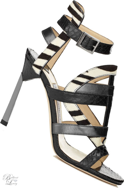 ♦Jimmy Choo Vanquish black & white striped sandals #jimmychoo #shoes #brilliantluxury