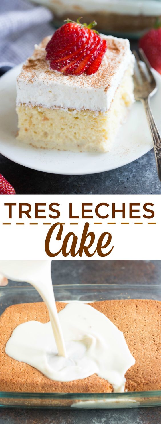 The BEST authentic Tres Leches Cake. An ultra light cake soaked in a sweet milk mixture and topped with fresh whipped cream and cinnamon. This simple Mexican dessert is one of our favorites! The BEST authentic Tres Leches Cake. An ultra light cake soaked in a sweet milk mixture and topped with fresh whipped cream and cinnamon. This simple Mexican dessert is one of our favorites!