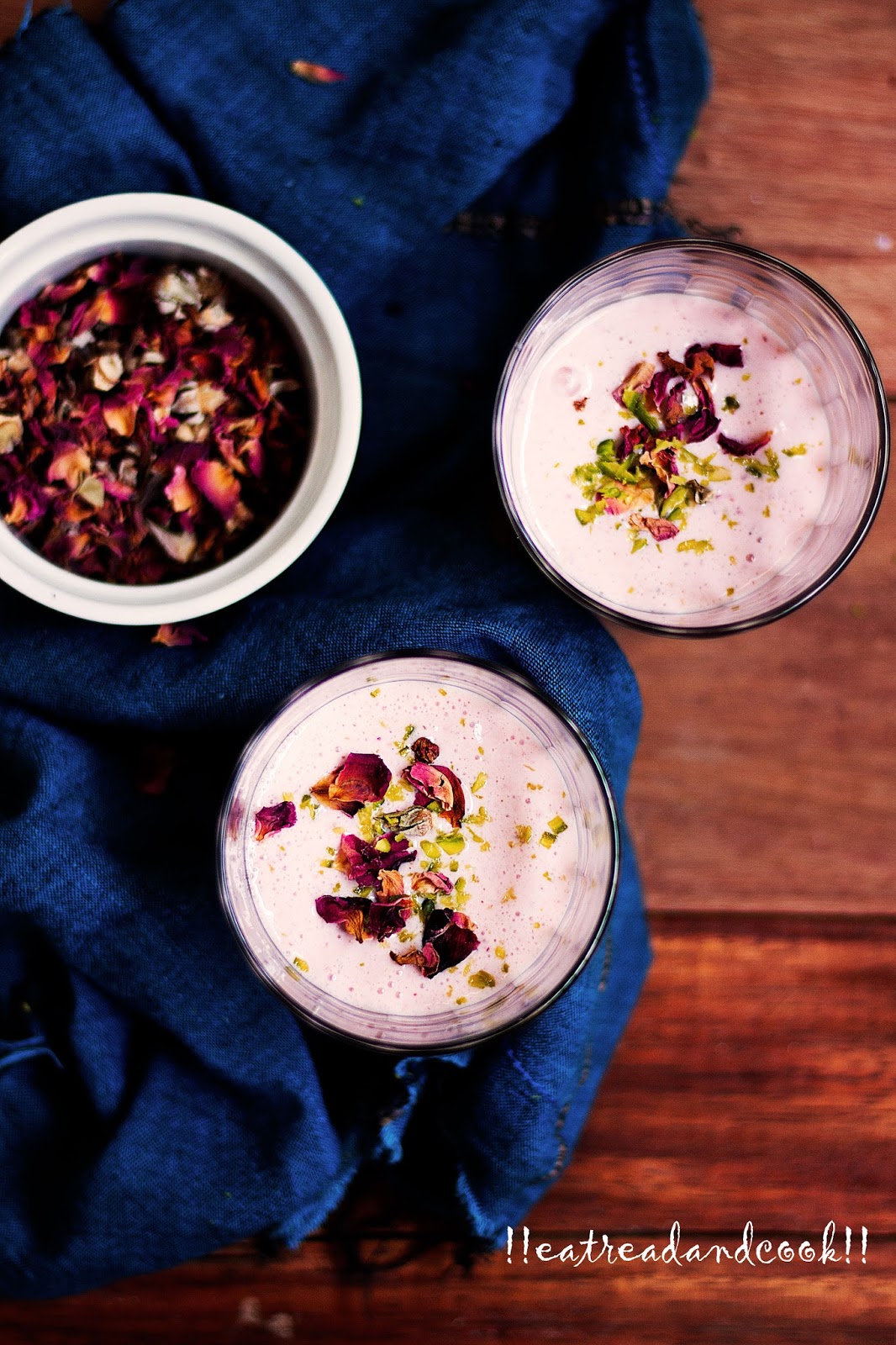 Gulkand Lassi / Dried Rose Petals Lassi Eat Read & Cook