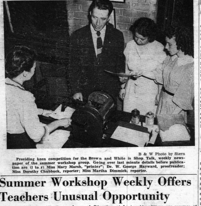 Stockton School William Hayward Principal 1953 to 1955