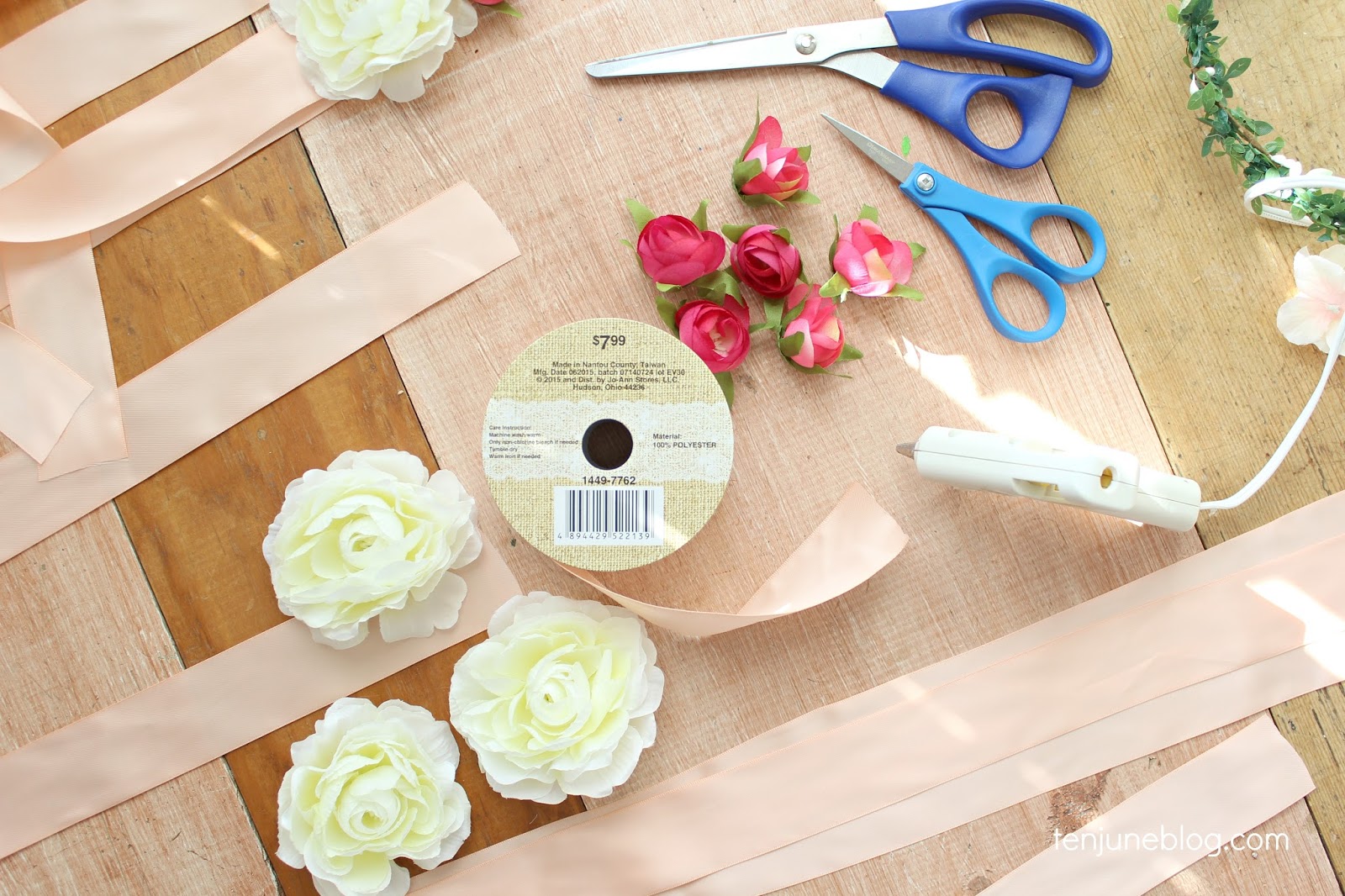 Ten June: DIY Floral Wristlet Corsage for Baby+Bridal Shower