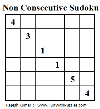 Non Consecutive Sudoku (Mini Sudoku Series #20)