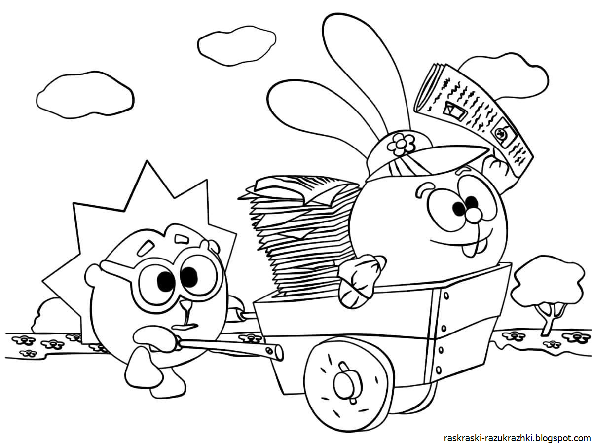 Раскраска Смешарики Распечатать