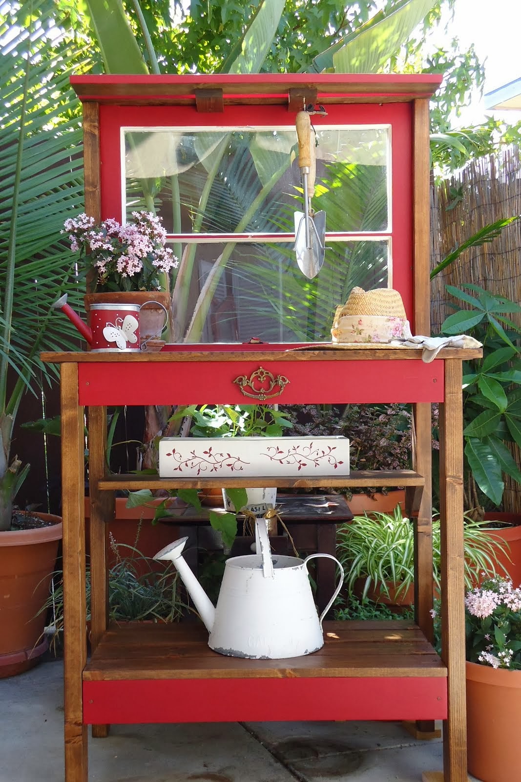 Vintage 2-Pane Window Potting Bench/Table - SOLD