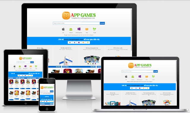 Template blogspot ứng dụng app game chuẩn seo