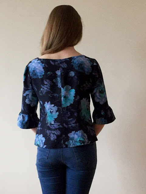 Diary of a Chain Stitcher: Floral Silk Laurel Blouse with Bell Sleeves