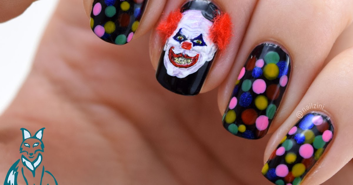 2. Creepy Clown Nails - wide 4