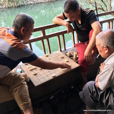 game players at Lishui Ancient Street in Zhejiang Province, Wenzhou, China