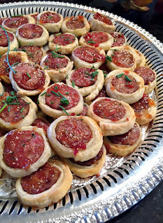 Andouille Coins, Puff Pastry, appetizer, finger food