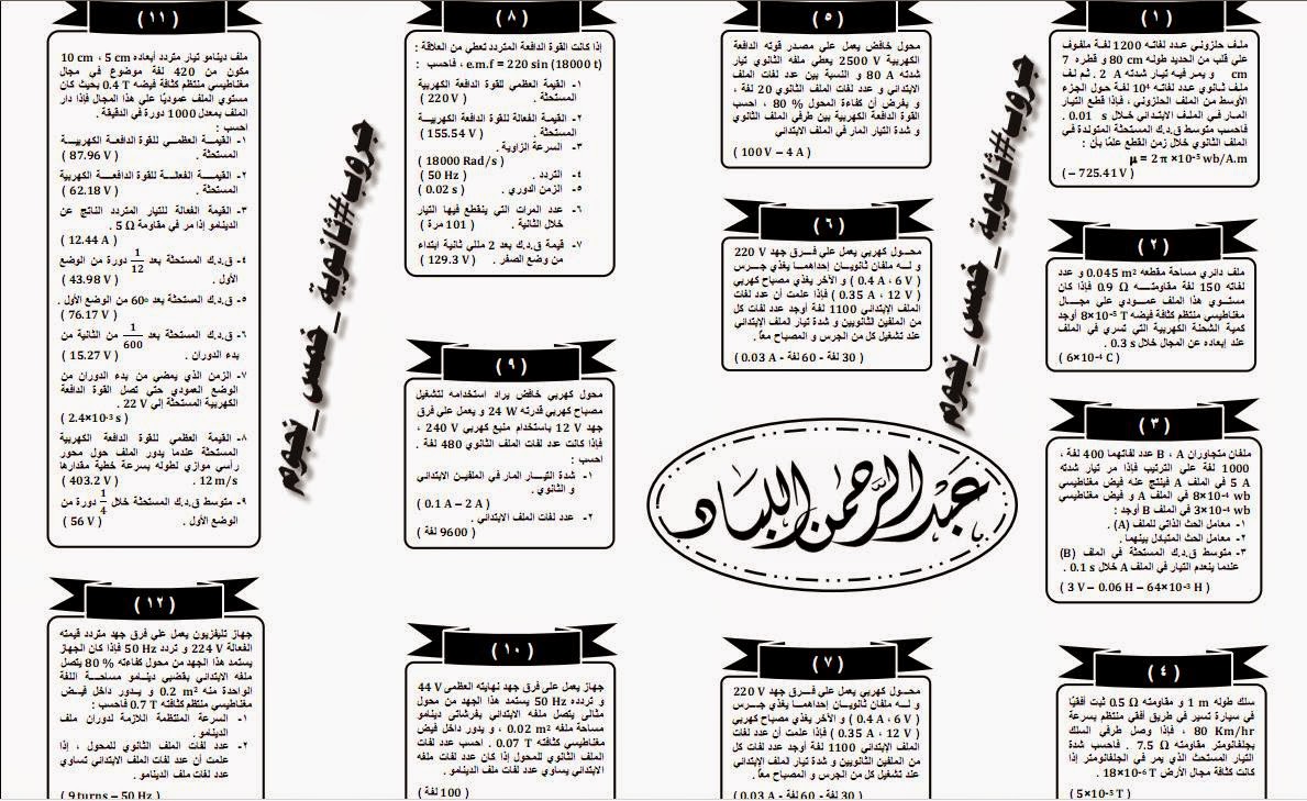 ملخص الفيزياء في وريقات مكثفة ومركزة إعداد أستاذ عبد الرحمن اللباد ملخص الفيزياء عبد الرحمن اللباد