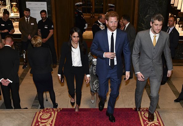Prince Harry and his fiancee Meghan Markle attended Endeavour Fund award ceremony held at Goldsmiths’ Hall in London. Meghan wore black blazer suit