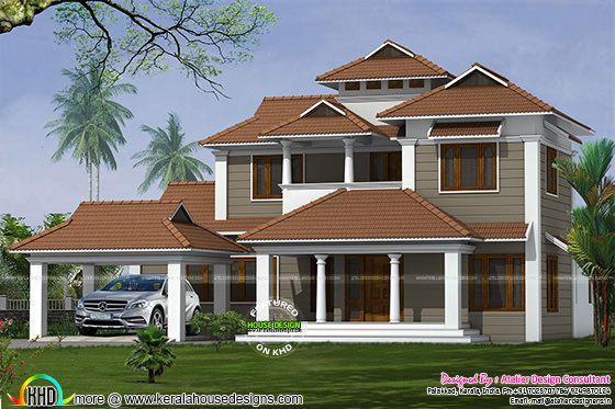 5 bedroom traditional model sloping roof home