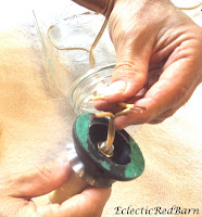 feding lamp wires into mason jar