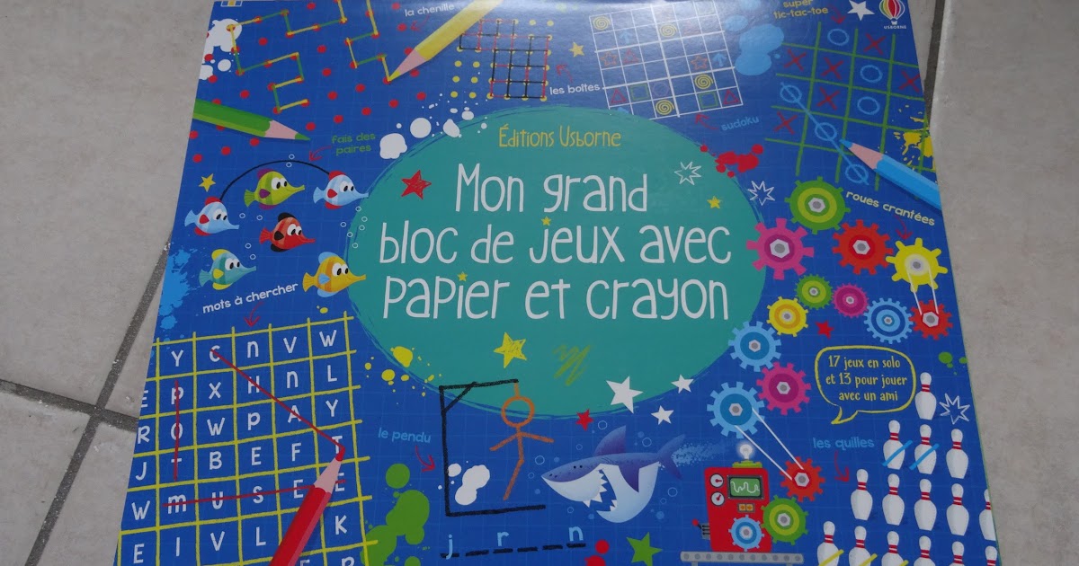 Mon grand bloc de jeux avec papier et crayon Usborne