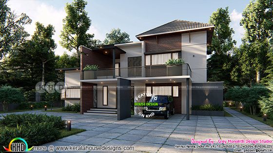 Side elevation of beautiful modern home