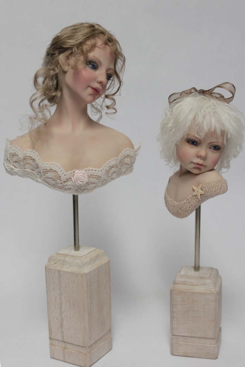 Art dolls by Claudine Roelens........ Busts are finished.