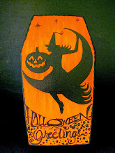 Halloween Witch silhouette Cackling Coffin