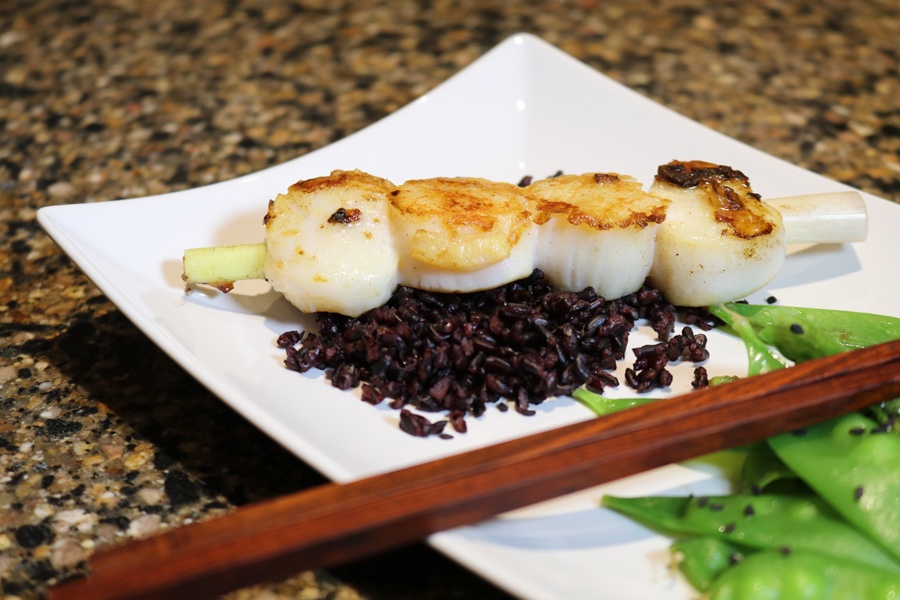 Stealth Cooking Lemongrass Skewered Scallops