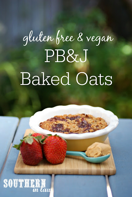Healthy PB&J Baked Oatmeal Recipe - gluten free, vegan, healthy, egg free, dairy free, low fat, low calorie, sugar free, clean eating recipe
