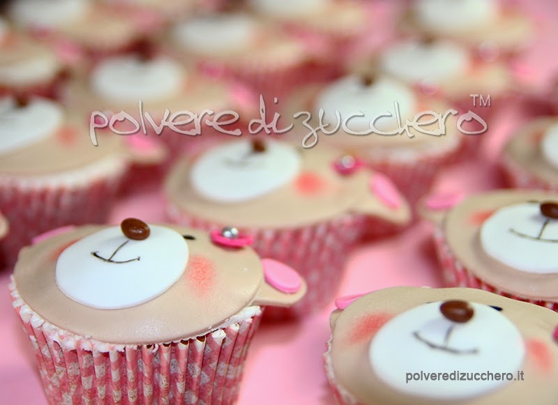 cupcake decorati pasta di zucchero bimba orsetto vendita polvere di zucchero