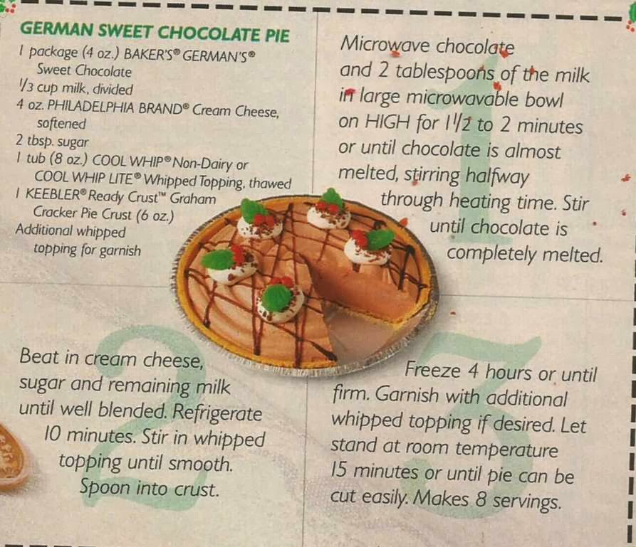 Aunt B Simply Living Baker's German Sweet Chocolate Pie