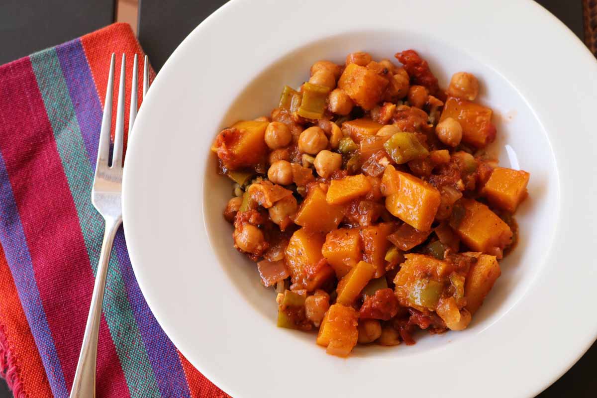 Stealth Cooking Curried Butternut Garbanzo Stew