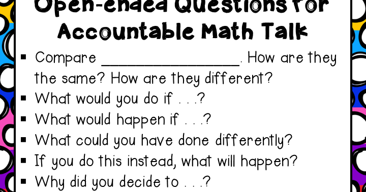Classroom Freebies Too: FREE Math Talk Questions Poster