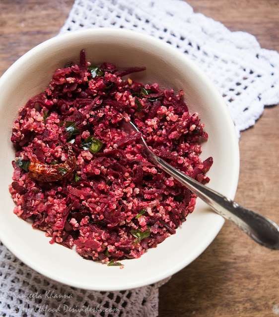 beetroot quinoa stir fry salad south India style