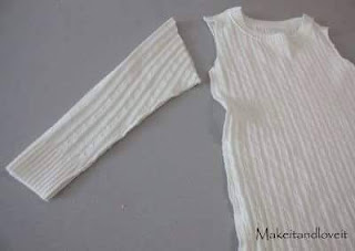 Old sweater to baby gown Old sweater to baby gown