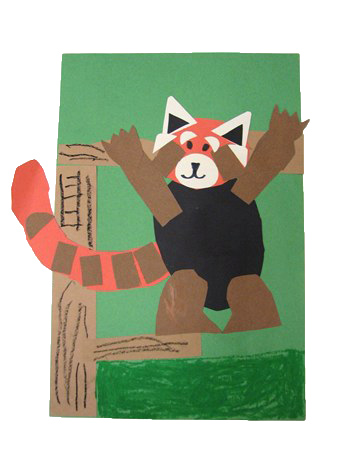 Kelly Nixon: Art Education: Red Panda Shape Collage 1st Grade