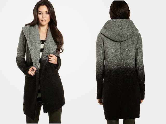 BB Dakota Joyce Ombre Coat, jacket, black and grey, wool blend, dailylook.com