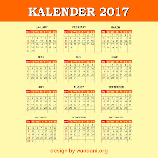 100% FREE : Download Desain Kalender 2017
