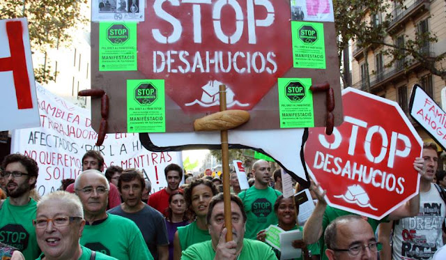اعتراض به اخراج مردم از خانه هایشان در اسپانیا