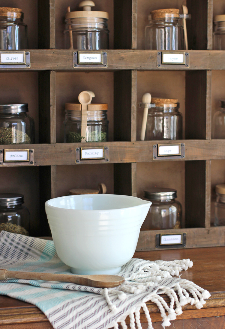 Wooden shelf from Hobby Lobby DIY Spice Rack